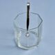 Glass ice bucket with metal handle, 1970s
