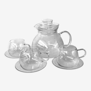 Clear glass tea set