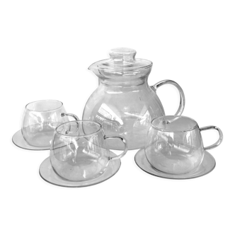 Clear glass tea set