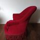 Lot de 2 fauteuils crapauds en velours rouge