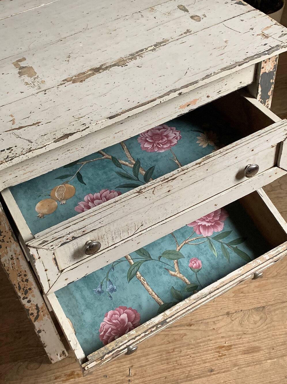Vintage patinated Parisian chest of drawers