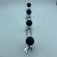 Coat holder 4 chrome steel pateres and black wooden balls