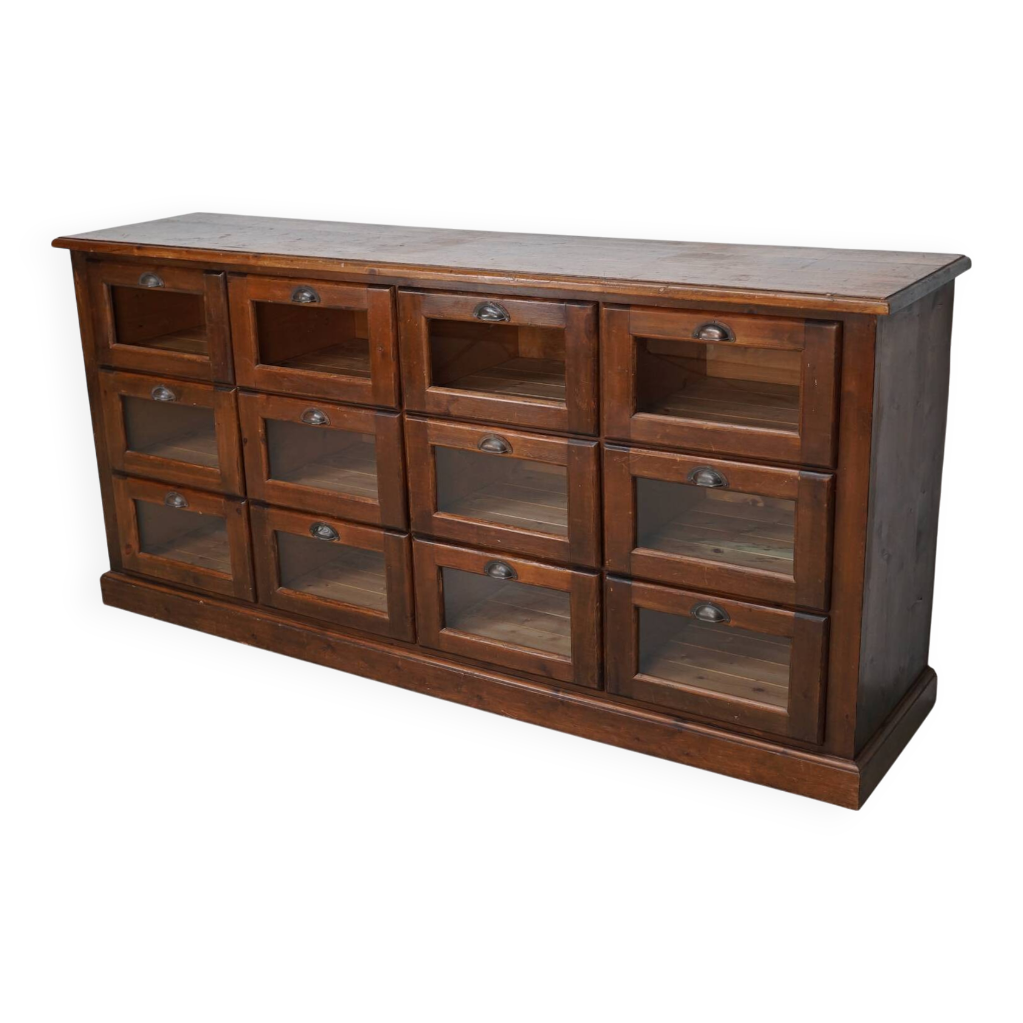 Vintage Dutch Pine Haberdashery Shop Cabinet, Mid-Century