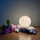 Old lamp in white and opaline ceramic