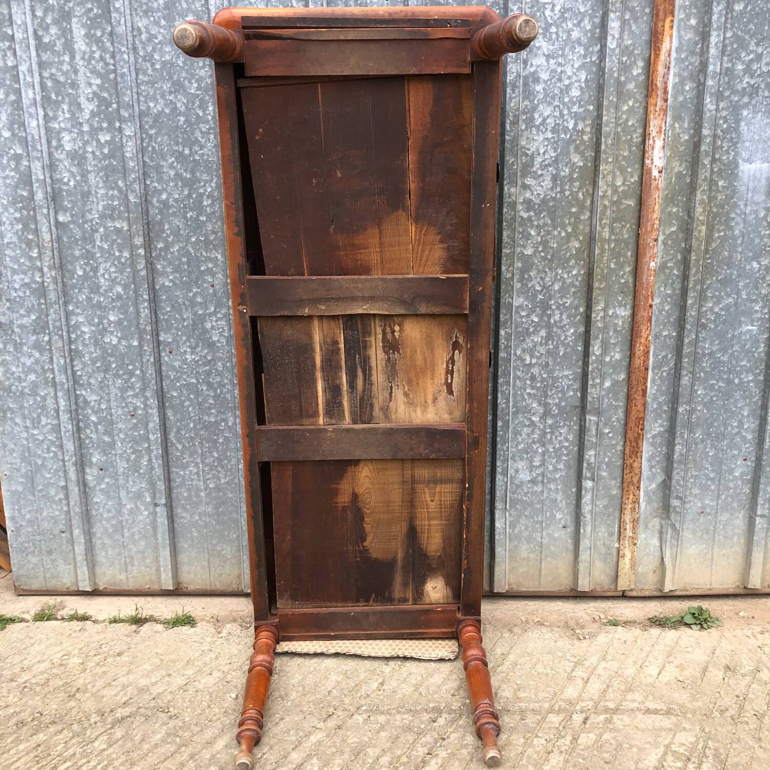 Antique Louis Philippe table in solid cherry and oak with 3 drawers