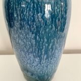 Glazed stoneware bottle vase signed Paturel