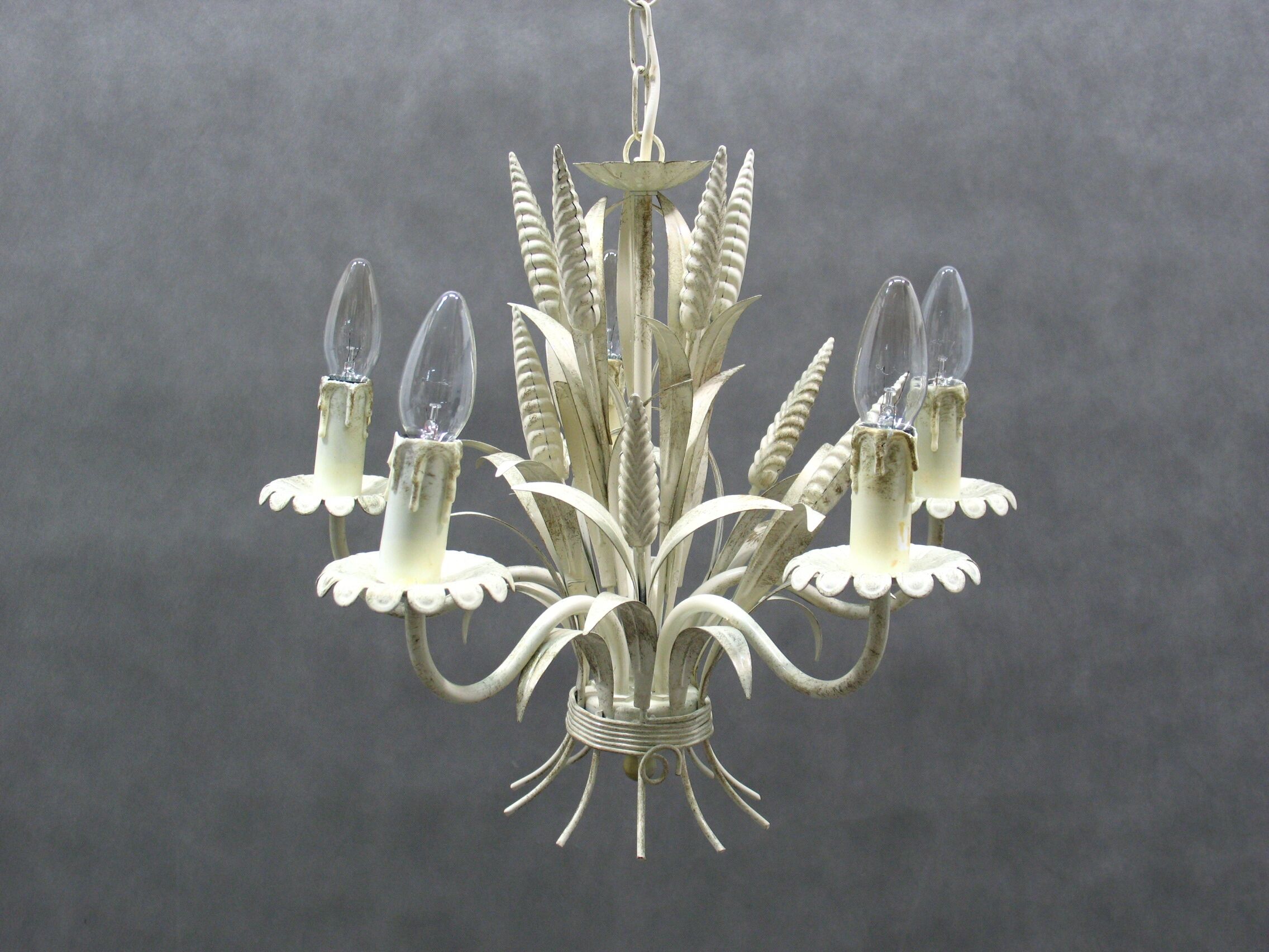 Lustre floral Hollywood Regency, années 1970