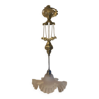 Chandelier rises and falls antique bronze