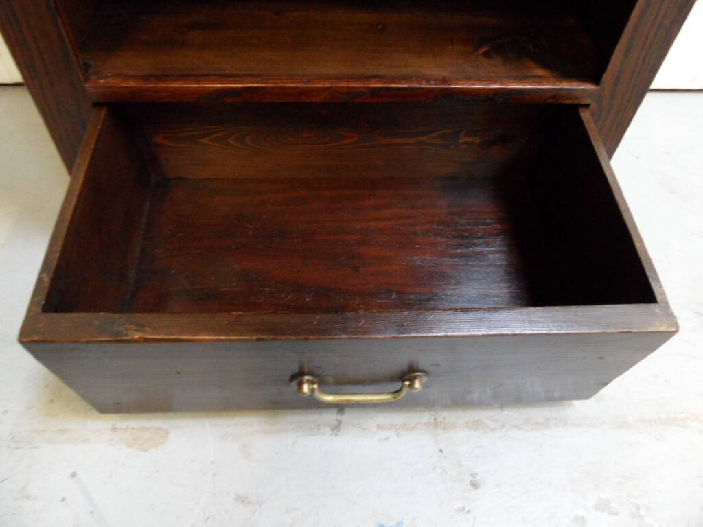 Antique oak open bookcase