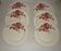 Lot de 6 assiettes plates anciennes en faïence beige et rouge
