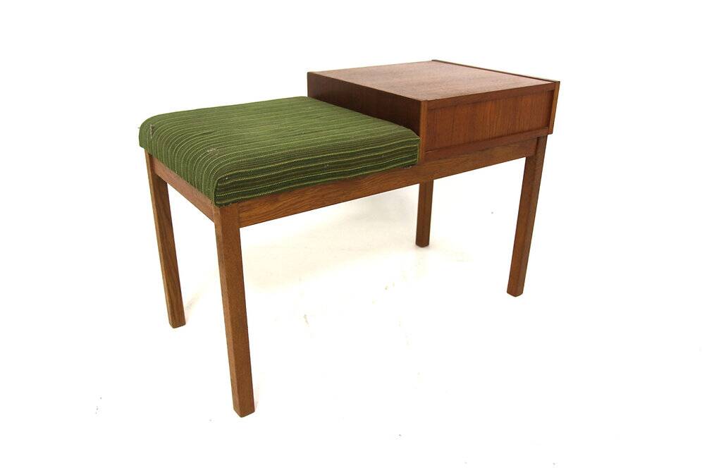 Scandinavian teak telephone bench, Sweden, 1960