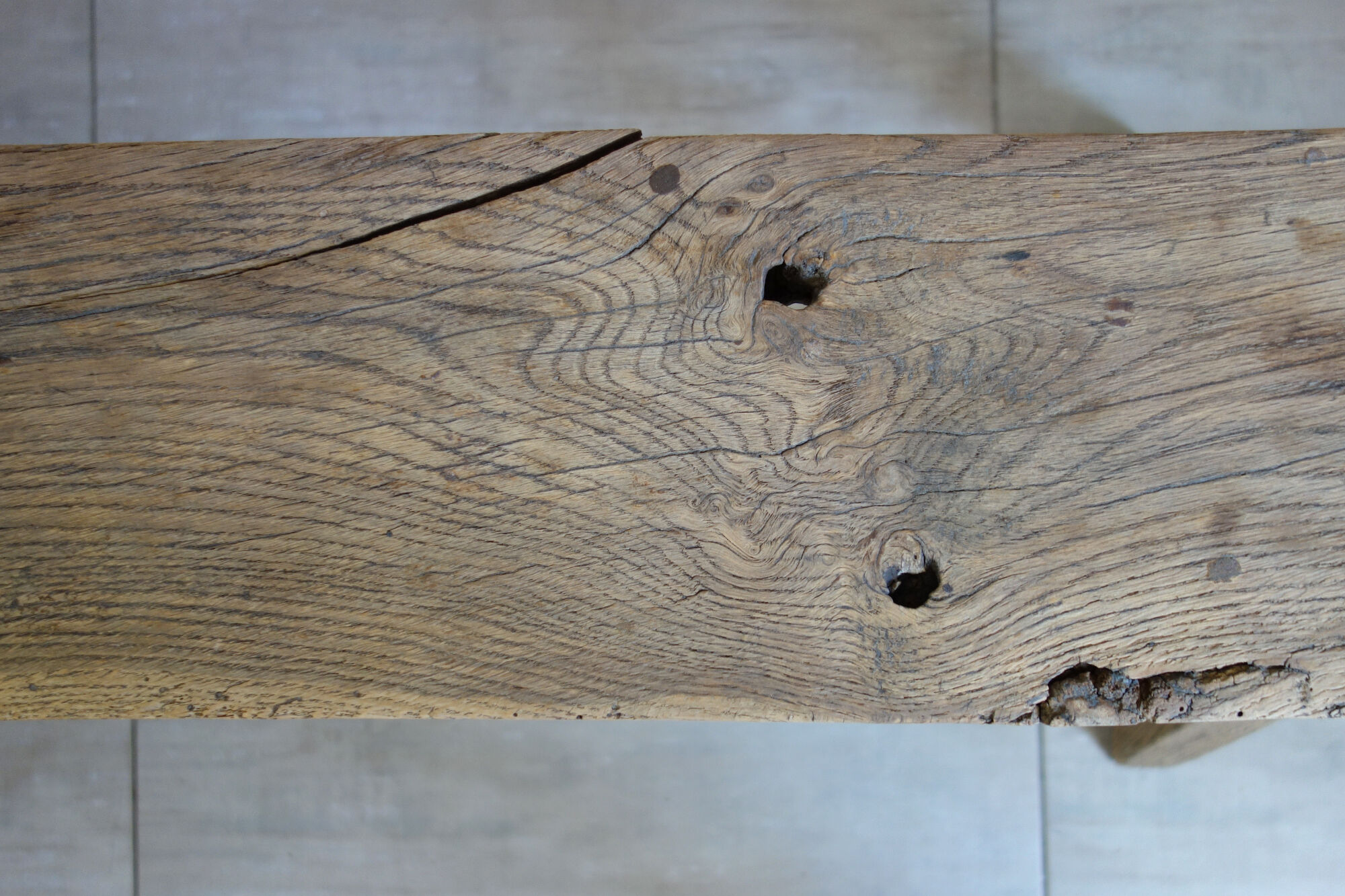 Very old oak farm bench