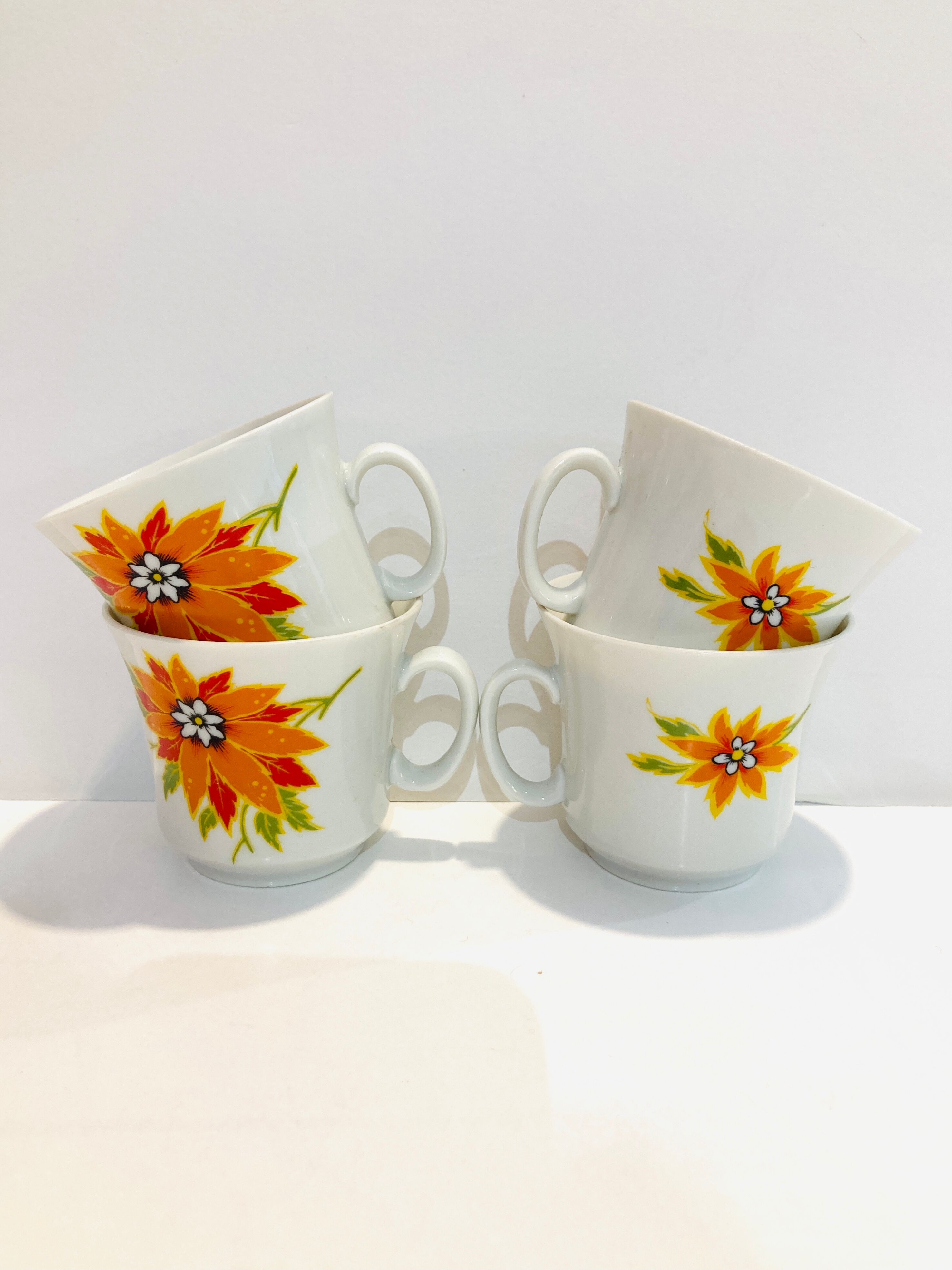 Set of 4 cups 70s winterling schwarzenback bavaria germany