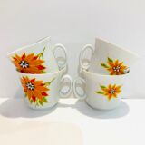 Teapot & 4 cups 70s winterling schwarzenback bavaria germany-retro-cuisine -vintage