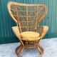 Fauteuil Emmanuelle en rotin par Gio Ponti, Italie 1960