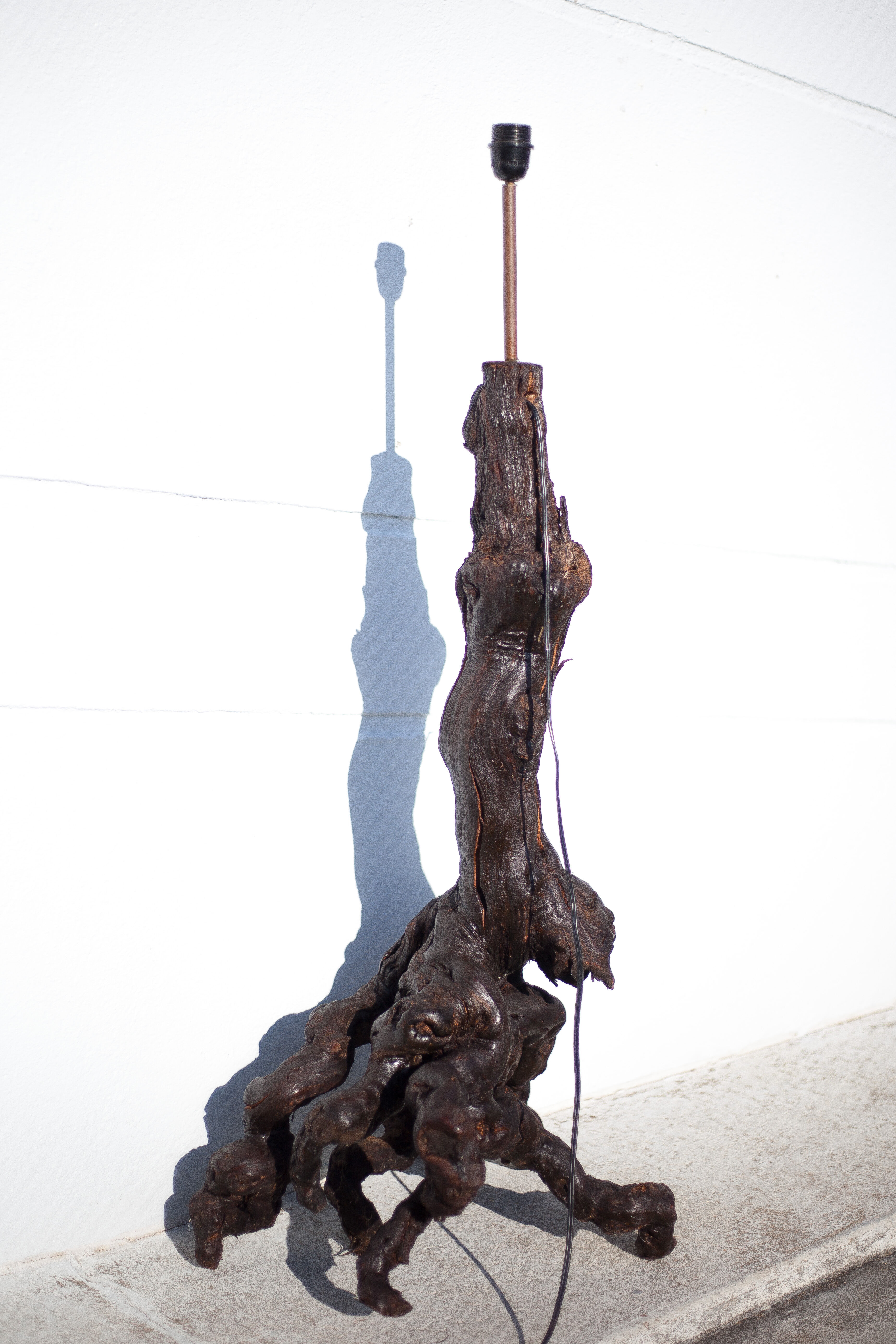 Floor lamp, floor lamp, vine vine and lampshade, large living room lamp, chalet, countryside