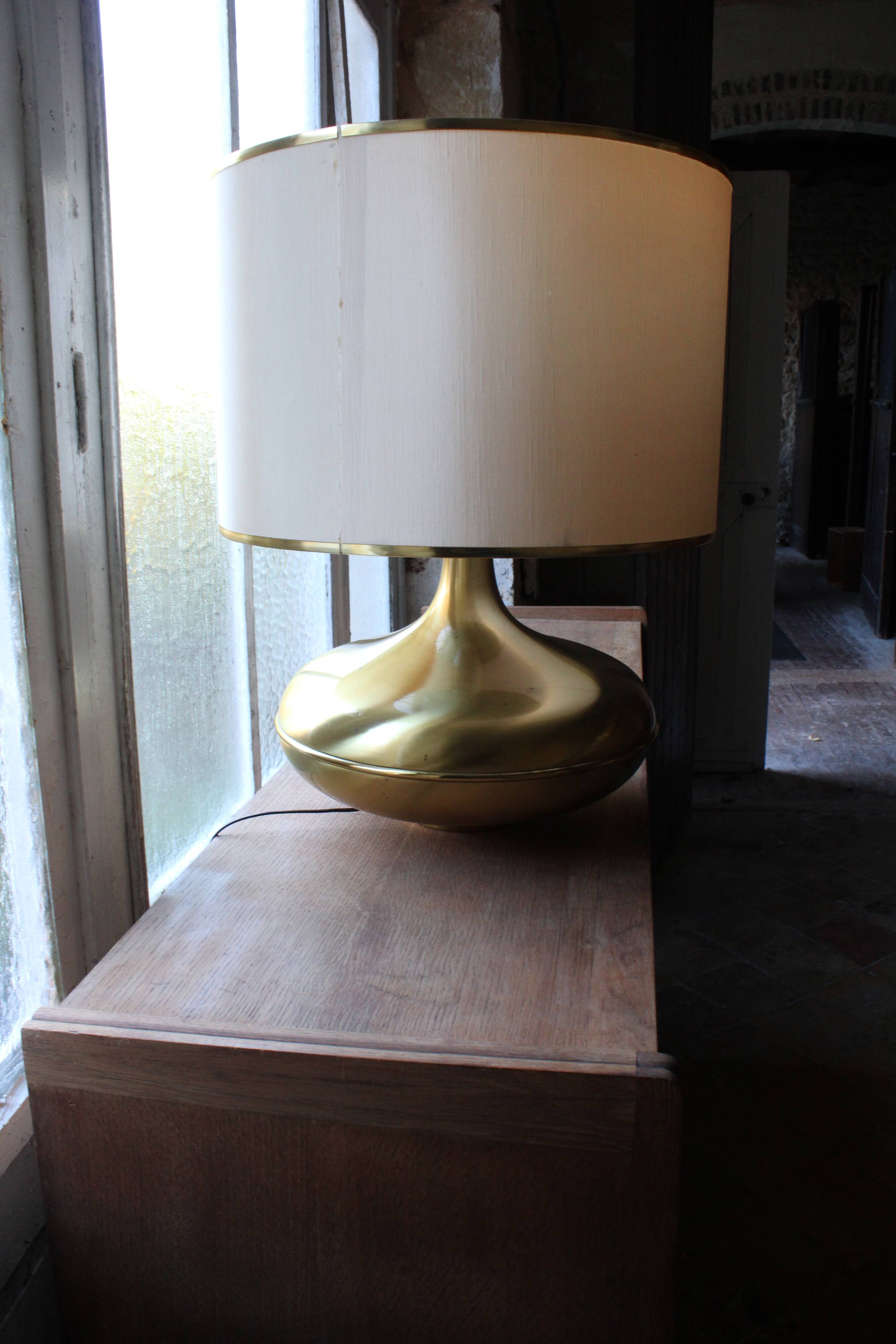 Italian brass and fabric lamp, 1960