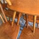 Set of 8 vintage beech chairs compass feet 1960's