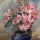 Watercolor painting m. buffeteau bouquet flowers signed & frame gilded wood vintage