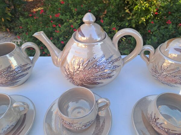 Service à thé irisé La Roue Vallauris