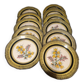 Assiette décorative ancienne collection henriot quimper france .décor .les genêts. signé. diamètre 25 cm