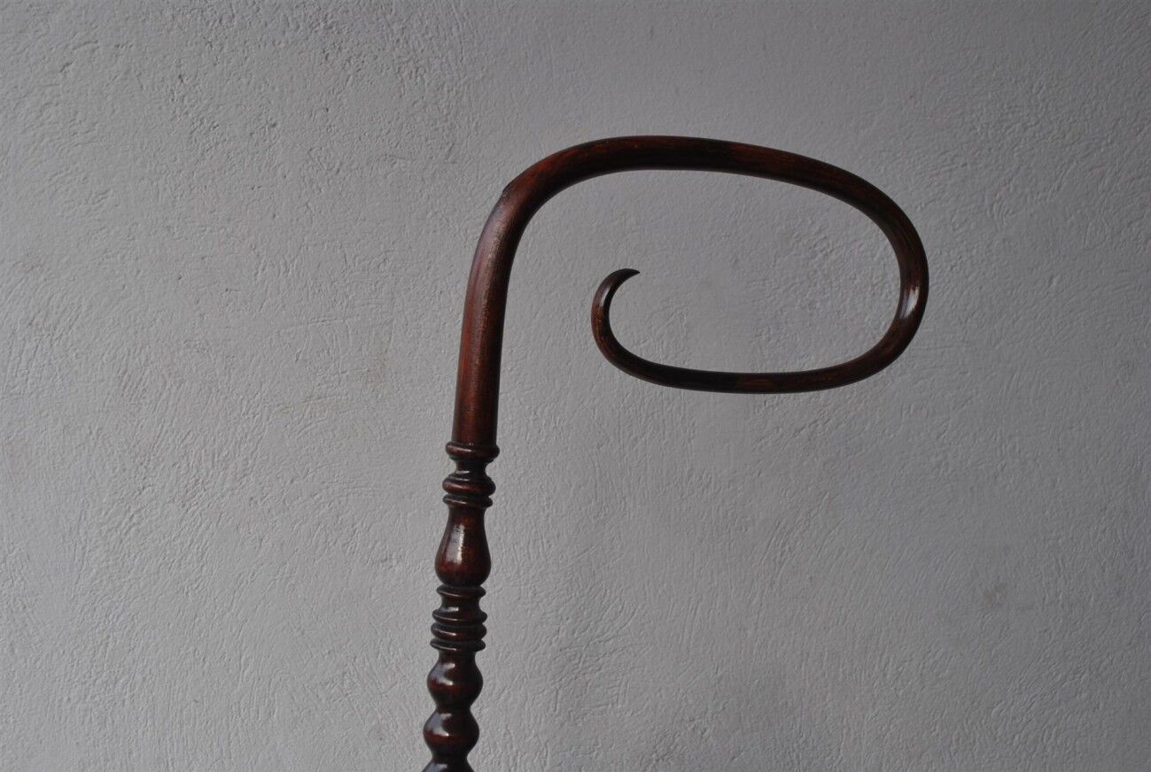 Old mahogany tinted exotic wooden cradle