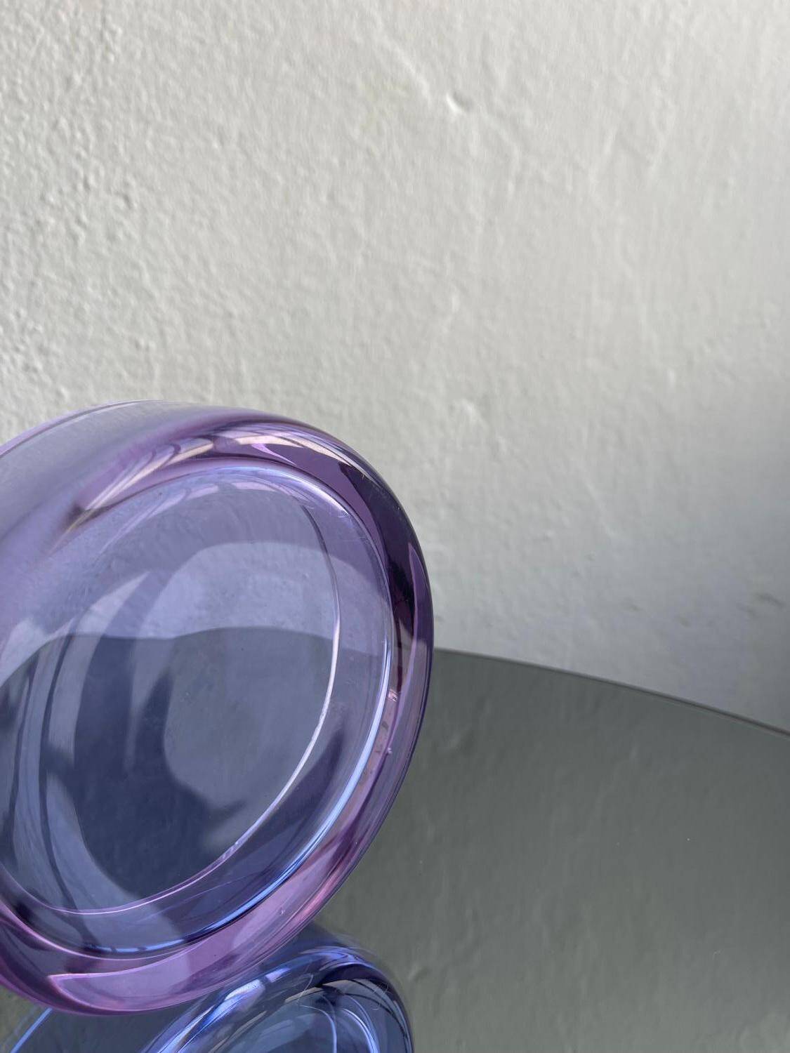 Murano Glass Bowl, Violet Purple Tray, Mid-Century Modern, Italy