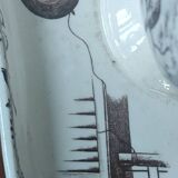 Ancien Plat Ancienne Saucière Terre De Fer HB & Cie/Art De La Table /Sépia