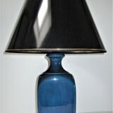 70s cracked blue ceramic lamp