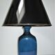 Lampe céramique bleue craquelée années 70