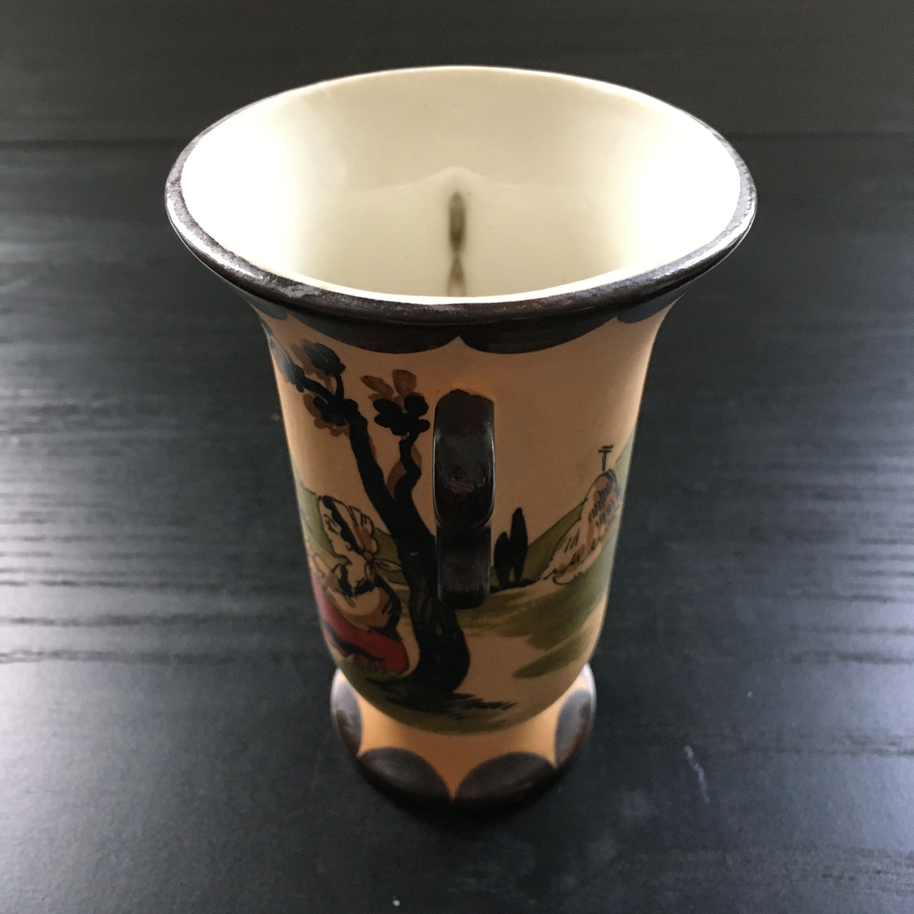 Basque art stoneware vase