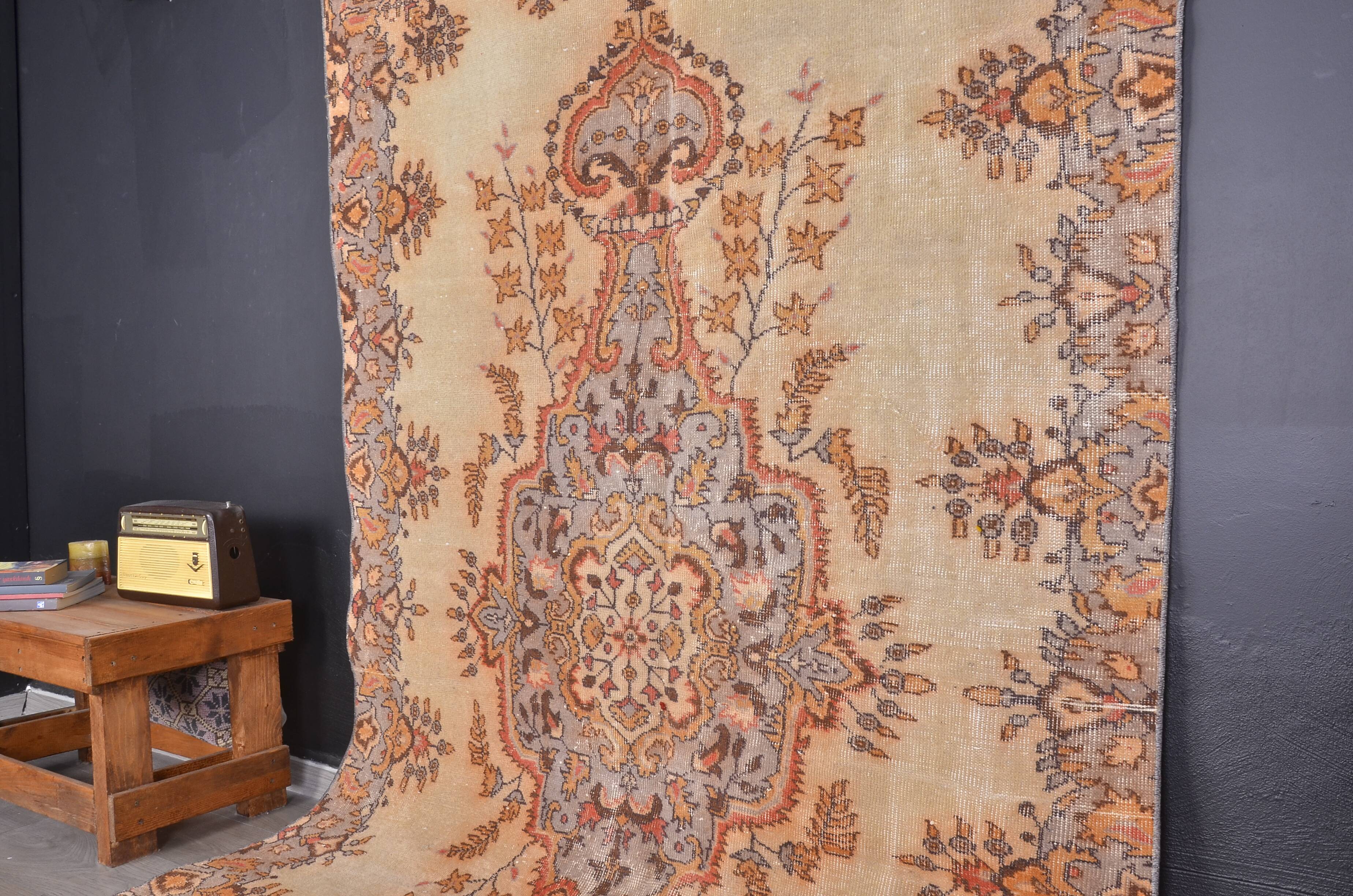 Turkish Vintage Oushak Rug sku c 183