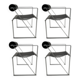 Model 601 Seconda Chairs in Metal attributed to Mario Botta, 1982, Set of 4