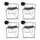 4 chaises Model 601 Seconda en métal attribuées à Mario Botta, 1982