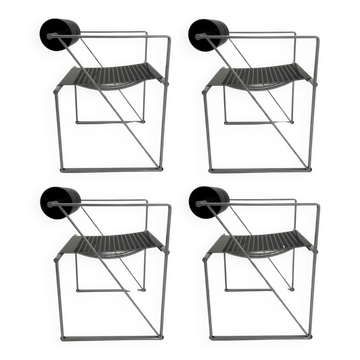4 chaises Model 601 Seconda en métal attribuées à Mario Botta, 1982