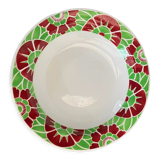 Hollow round dish sarreguemines art nouveau