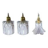 Set of three new electrified chiseled glass suspensions