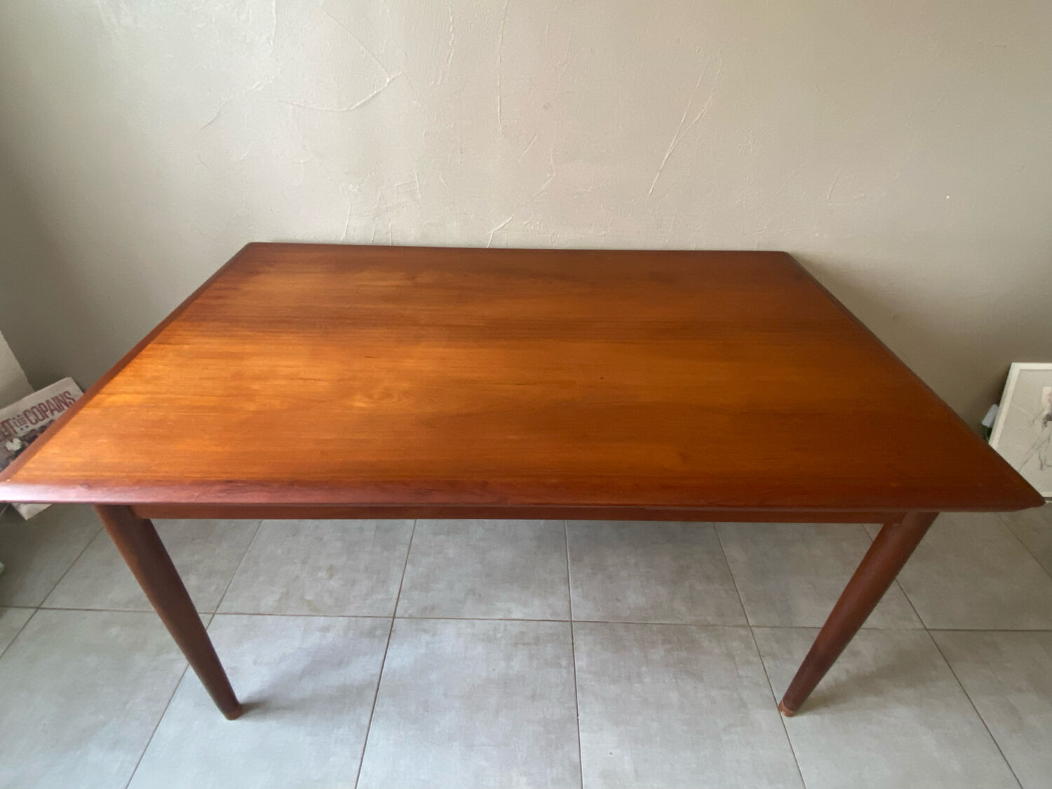 Vintage teak scandinavian signed table