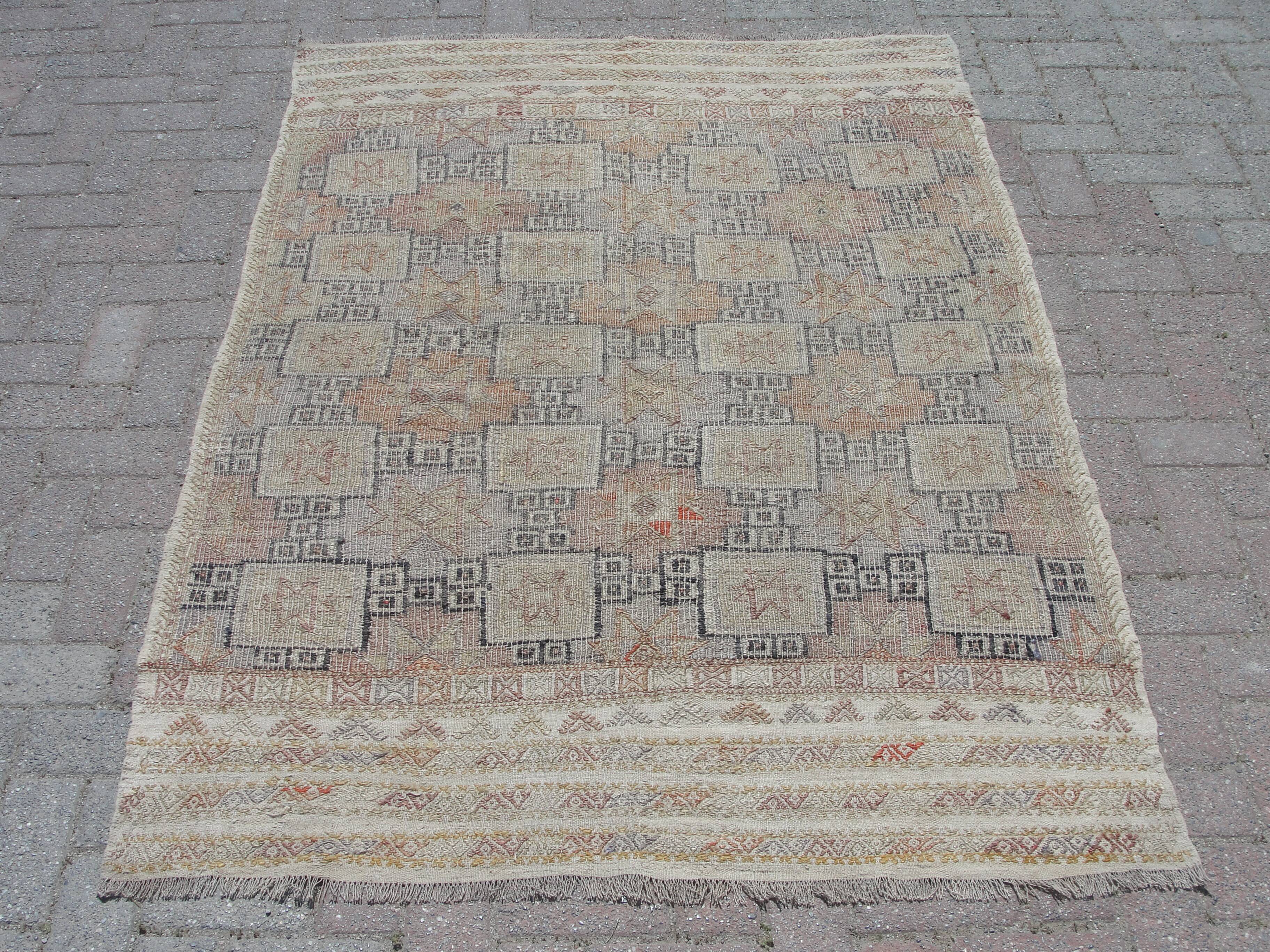 Tapis Kilim en coton fait à la main