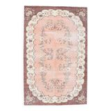 5x8 Peah Pink & Brown Floral Pattern Vintage Rug, 166x258Cm