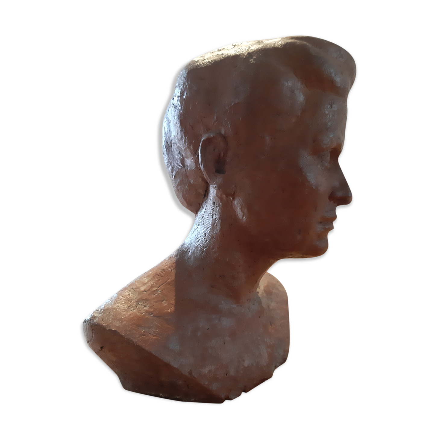 Bust woman of the 50s in terracotta