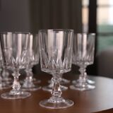 10 wine glasses, "Louvre" model Cristal d'Arques