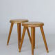Vintage children's beech wood stools. 1950s. set of 2