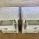 Pair of white wicker bedside tables from the 70s