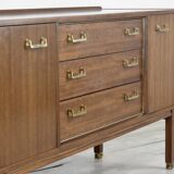 Midcentury G Plan 'E Gomme' Sideboard In Walnut And Brass. Vintage Modern /