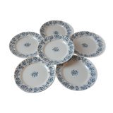 Set of 6 flat plates Terre de Fer model "Aster" XIXth