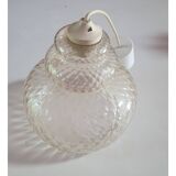 Vintage pendant lamp in glass chiseled crystal worked