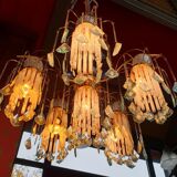 Vintage fountain chandelier glass and plexiglass