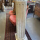 Column in solid white marble veined with grey, decorated with vertical fluting, 110 cm.