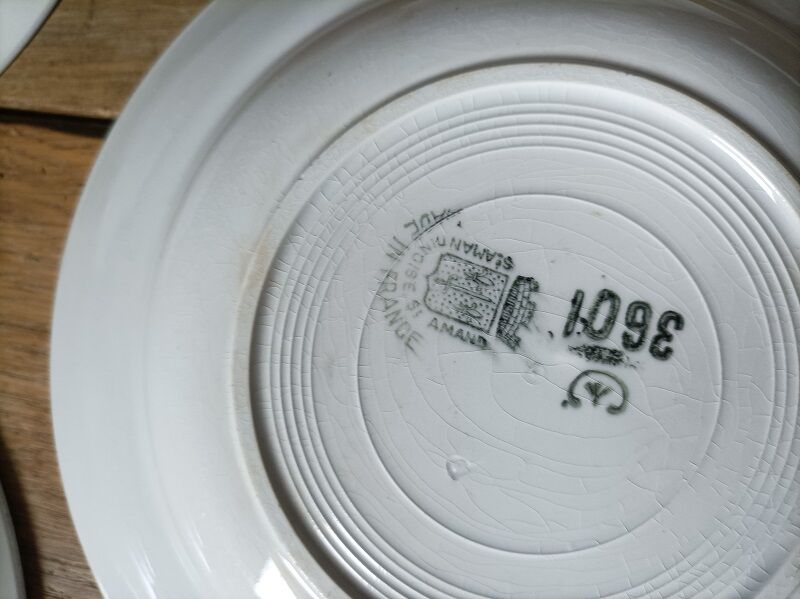 Set of 5 hollow plates St Amand in ceramic